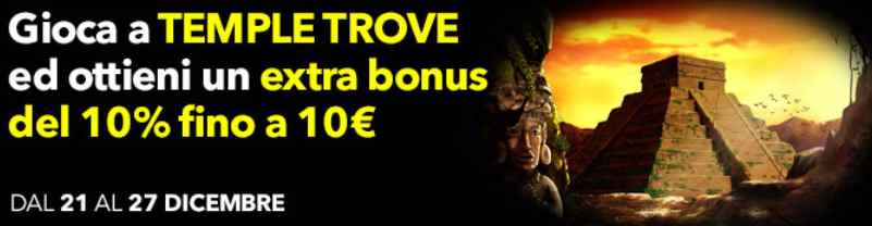 Winga Casino offre bonus slot Temple Trove