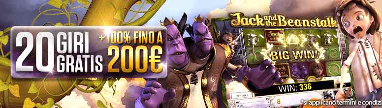 NetBet Casino bonus 200€ e 20 giri gratis