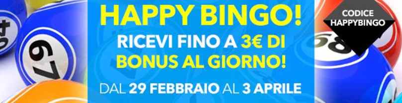 È tempo di Happy Bingo su Winga