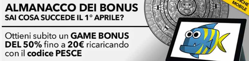 Winga Casino lancia bonus Pesce d'Aprile